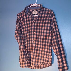Flag & Anthem Blue and Pink Plaid Shirt MENS SMALL